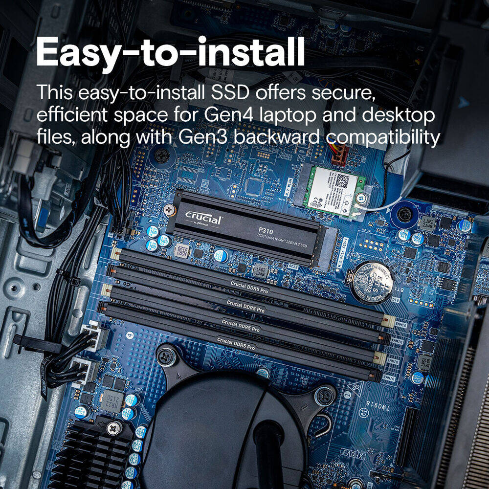 Crucial P310 2TB PCIe Gen4 2280 NVMe M.2 SSD with heatsink up to 7,100MB/s - thumbnail