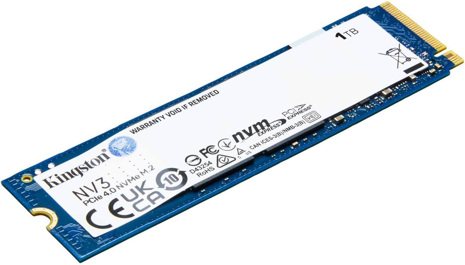 Kingston 1TB NV3 SSD M.2 2280 PCIe 4.0 NVMe, Read: 6,000/ Write: 4,000MB/s - thumbnail