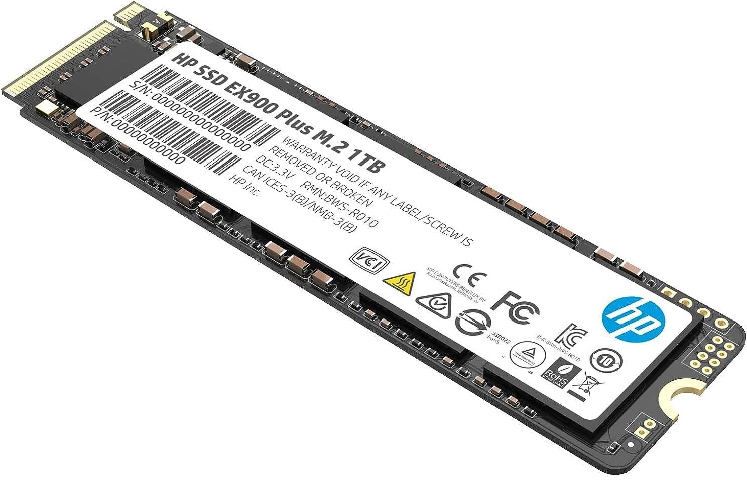 HP EX900 M.2 1TB PCIe 3.1 X4 Nvme 3D TLC NAND Internal Solid State Drive (SSD) Max 2100 Mbps 35m34aa#uuf