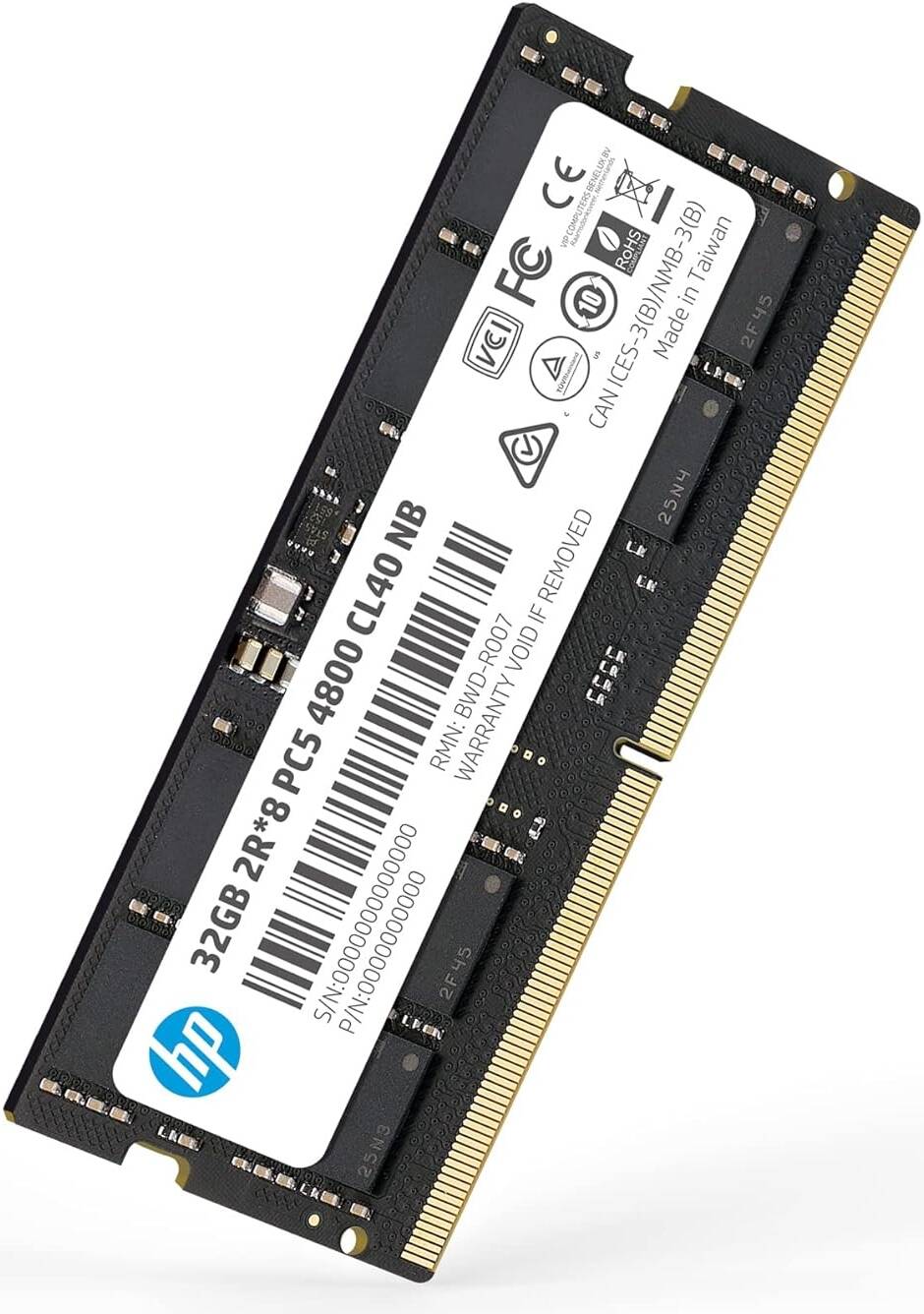 RAM HP X1 32GB DDR5 (1x32GB) Laptop Ram 4800 MHz SODIMM CL40 Non-ECC Laptop Memory - 6H311AA#ABB