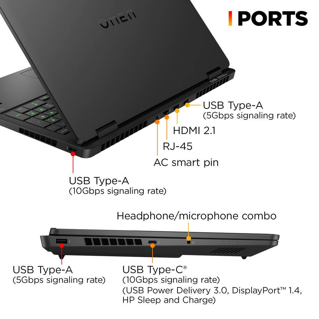 HP OMEN 16-AM0073 GAMING Core™ Ultra 7 255H 1TB SSD 16GB 16" (1920x1200) 144Hz WIN11 NVIDIA® 5060 8192MB SHADOW BLACK RGB Backlit Keyboard. - thumbnail