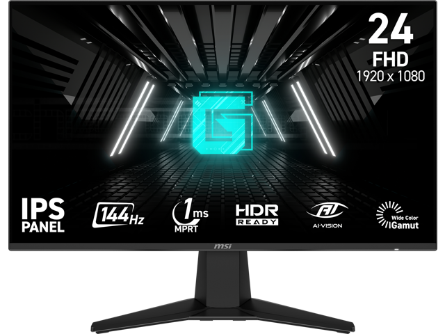 24" Gaming Monitor, 144Hz refresh rate, 1ms, DP/HDMIX2, 1920x1080, 2W speaker x 2